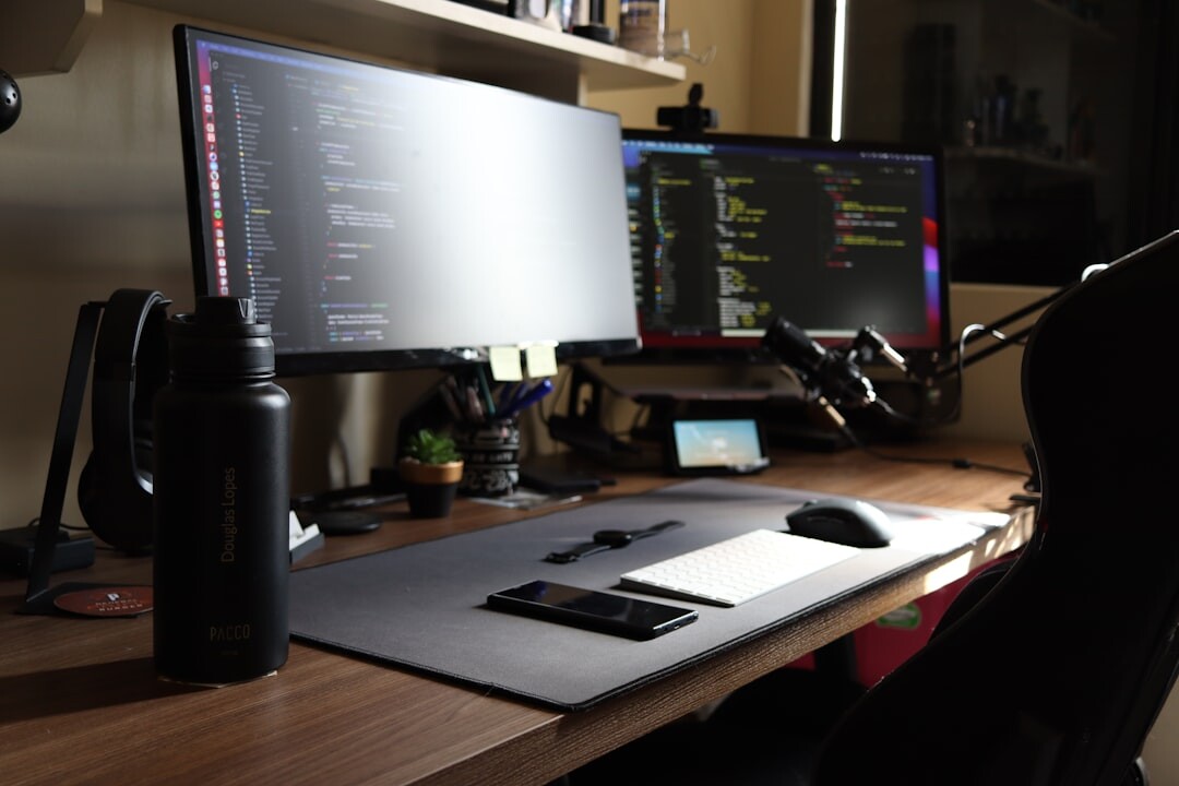 mystery writer desk setup